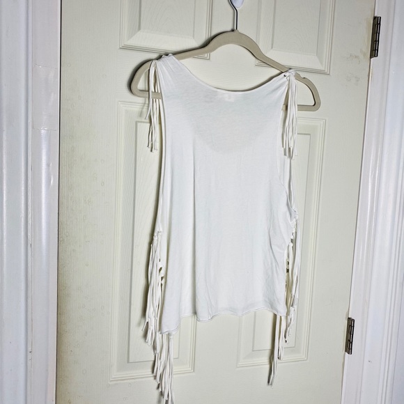 Forever 21 top tassels  M white euc womens - Picture 3 of 5